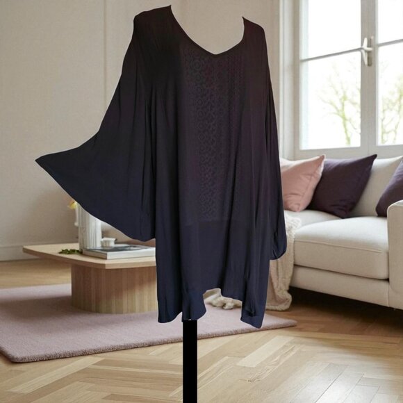 NWOT ANN COLE (XL) Live in Color Flounce Tunic Sheer - Picture 5 of 9